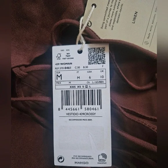 BNWT Mango Linen Blend Dress - Picture 7 of 7